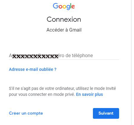 Gmail connexion 